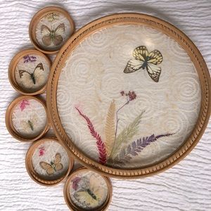 Vintage Serving Tray and Coasters